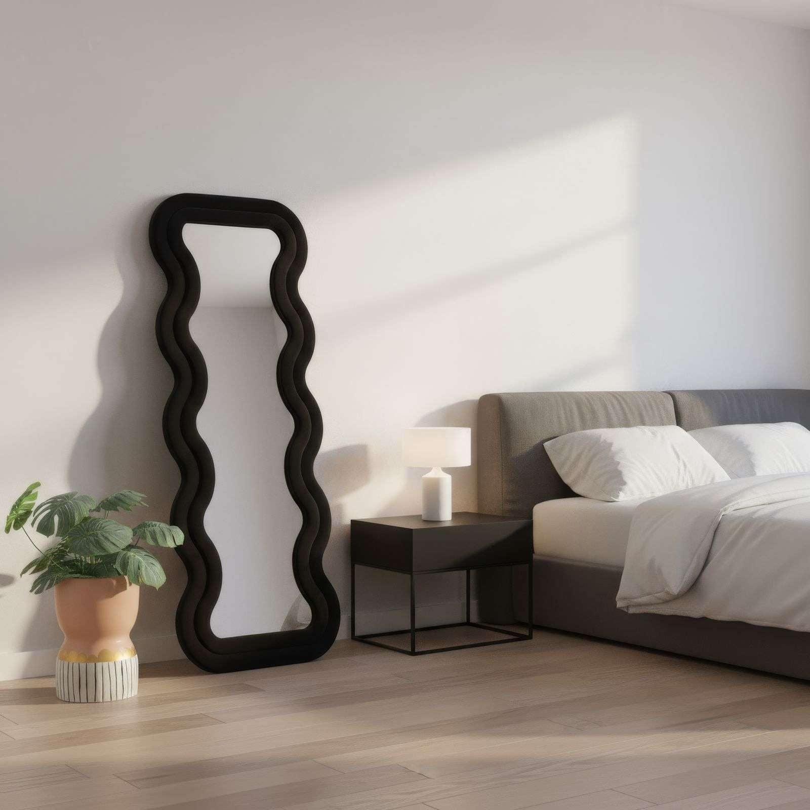 Espelho Cheval Preto 170cm - MDF com Fixação de Parede Incluída