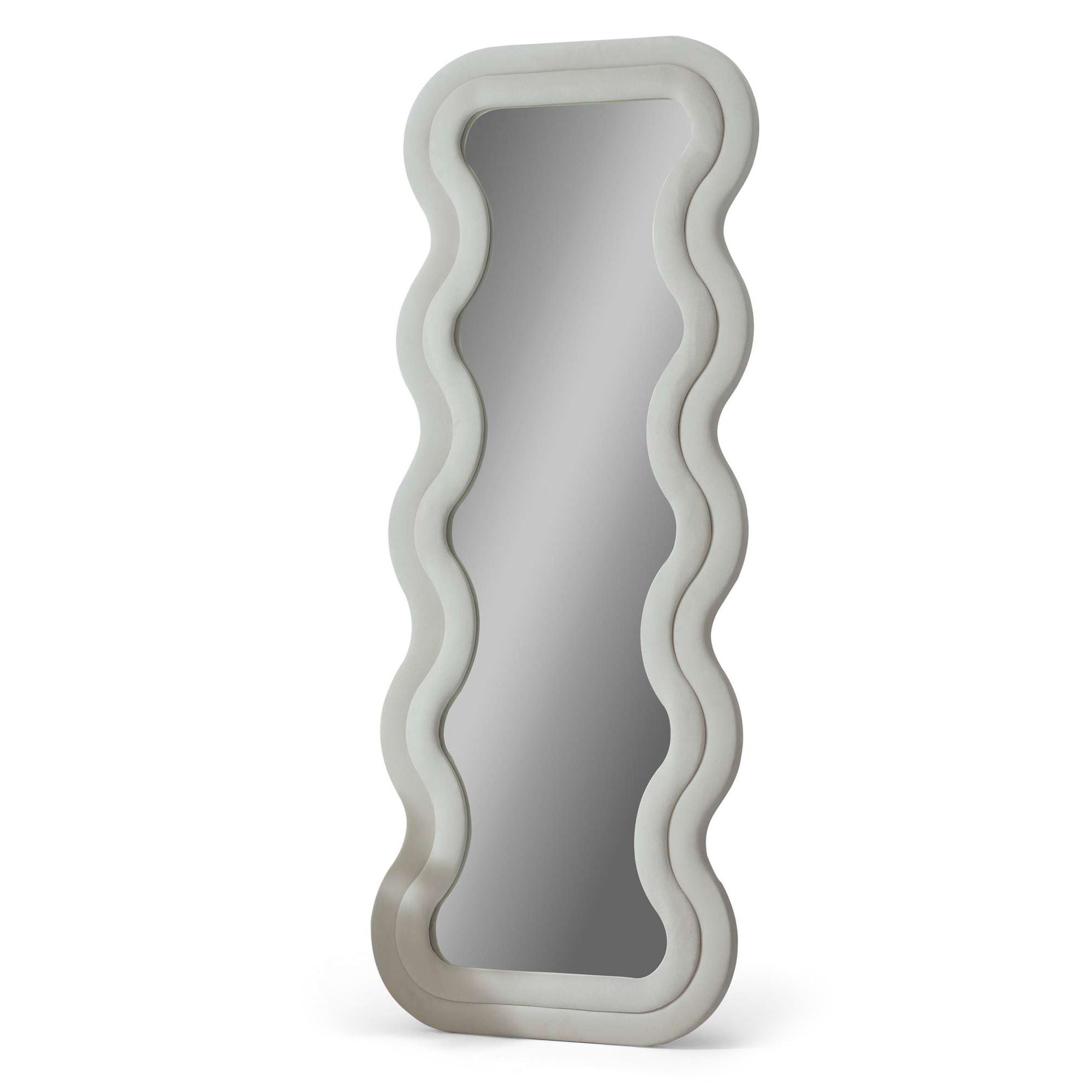 Espelho Cheval Creme 65x170cm - MDF com Fixação de Parede Incluída