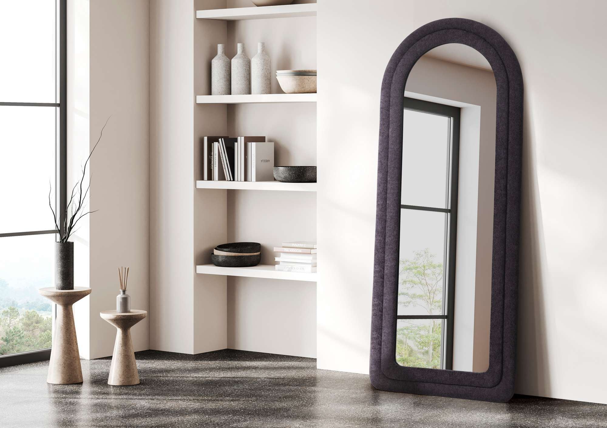 Espelho Cheval Preto 170cm - MDF com Fixação de Parede Incluída