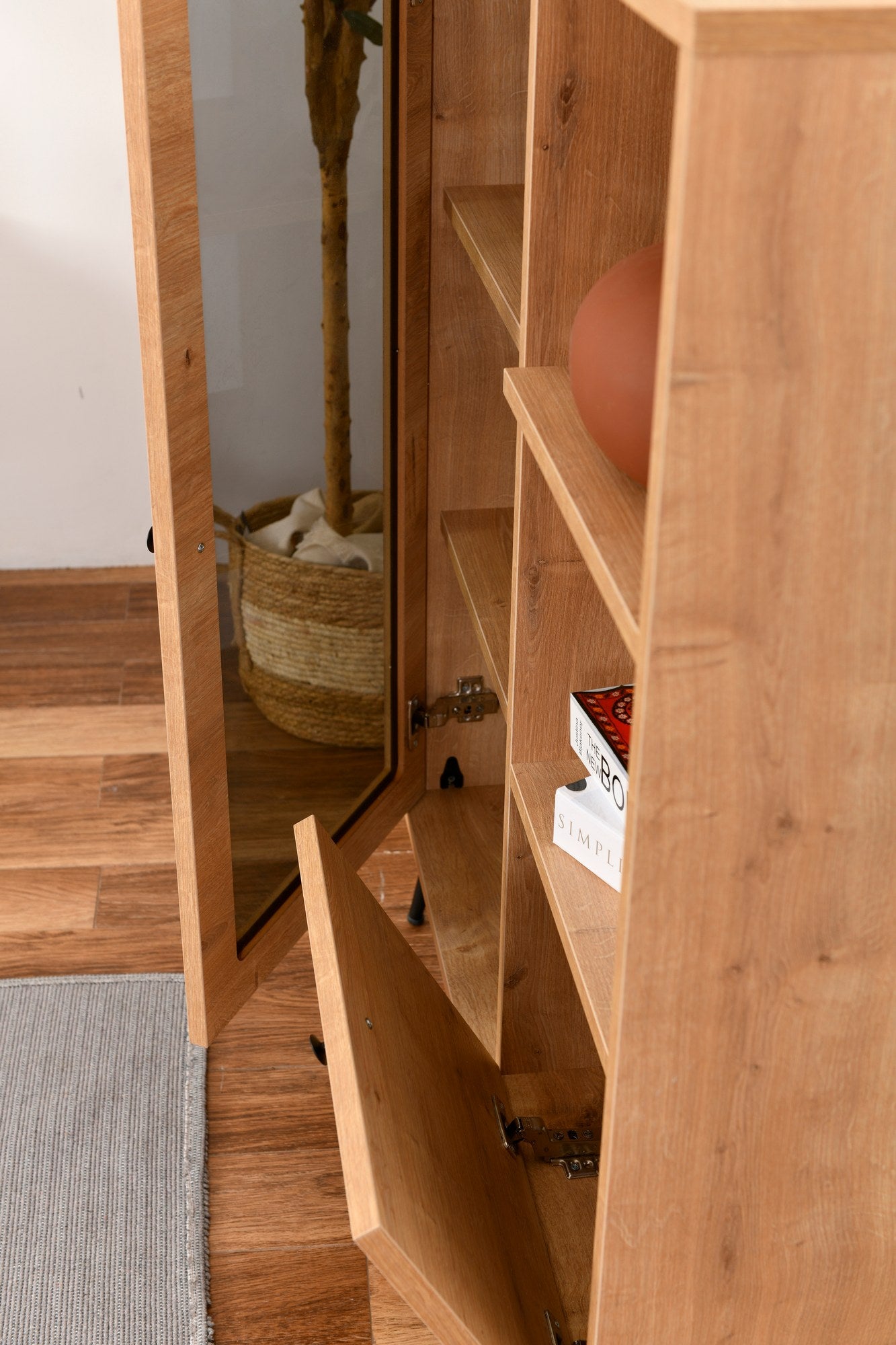 Armário multifuncional elegante, carvalho e preto, 90 x 41 x 110 cm | Painel de partículas 100% revestido em melamina, pernas de metal (15 cm) | Ideal para armazenamento em casa e no escritório