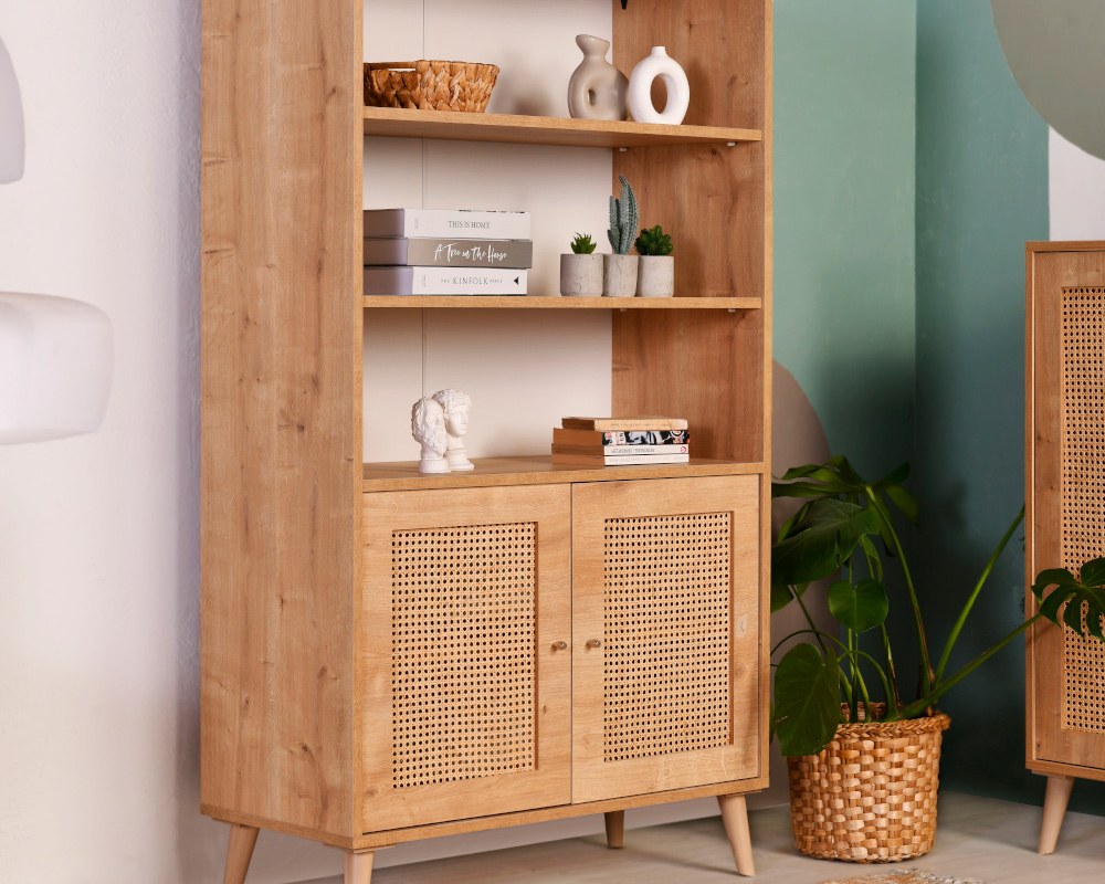 Estante de Madeira de Faia – 90 x 40 x 58 cm – Carvalho