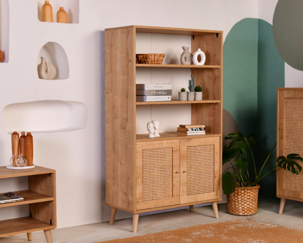 Estante de Madeira de Faia – 90 x 40 x 58 cm – Carvalho