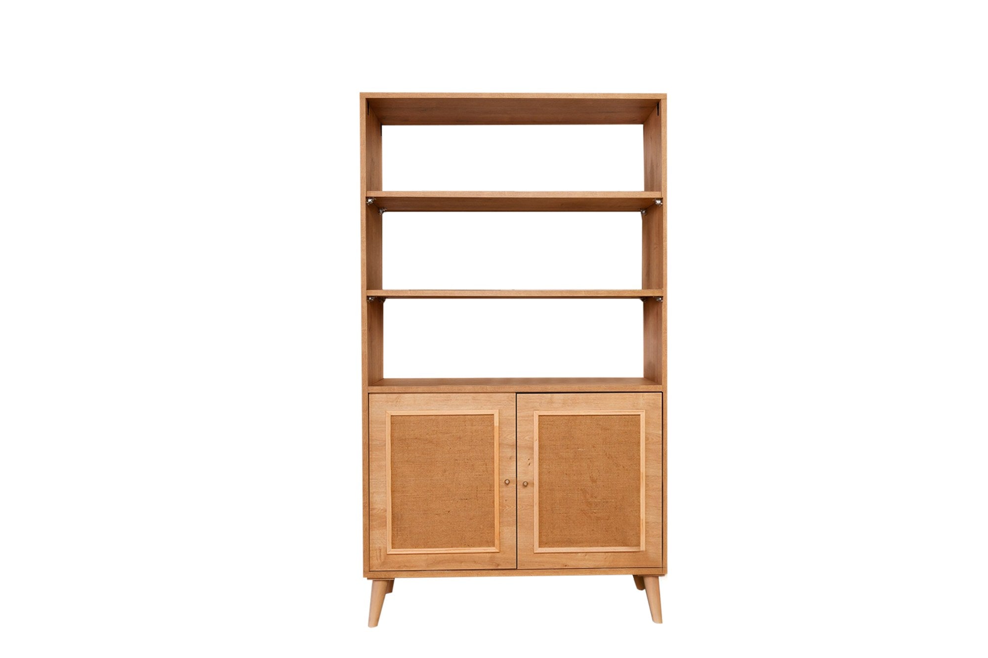 Estante elegante de carvalho, 40 cm x 90 cm x 110 cm | 100% madeira de carpa e tecido de juta | Design resistente, capacidade de 30 kg | Perfeita para casa e escritório