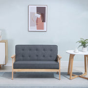 Sofá de 2 Lugares Cinza 114x66x69 cm - Conforto e Estilo Retrô