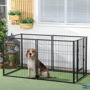 Parque para Cães – 82,5-150x79x81 cm – Cor Preto – Aço
