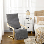 Poltrona Relax – 66,5x94x100 cm – Cinza – Madeira de Bétula