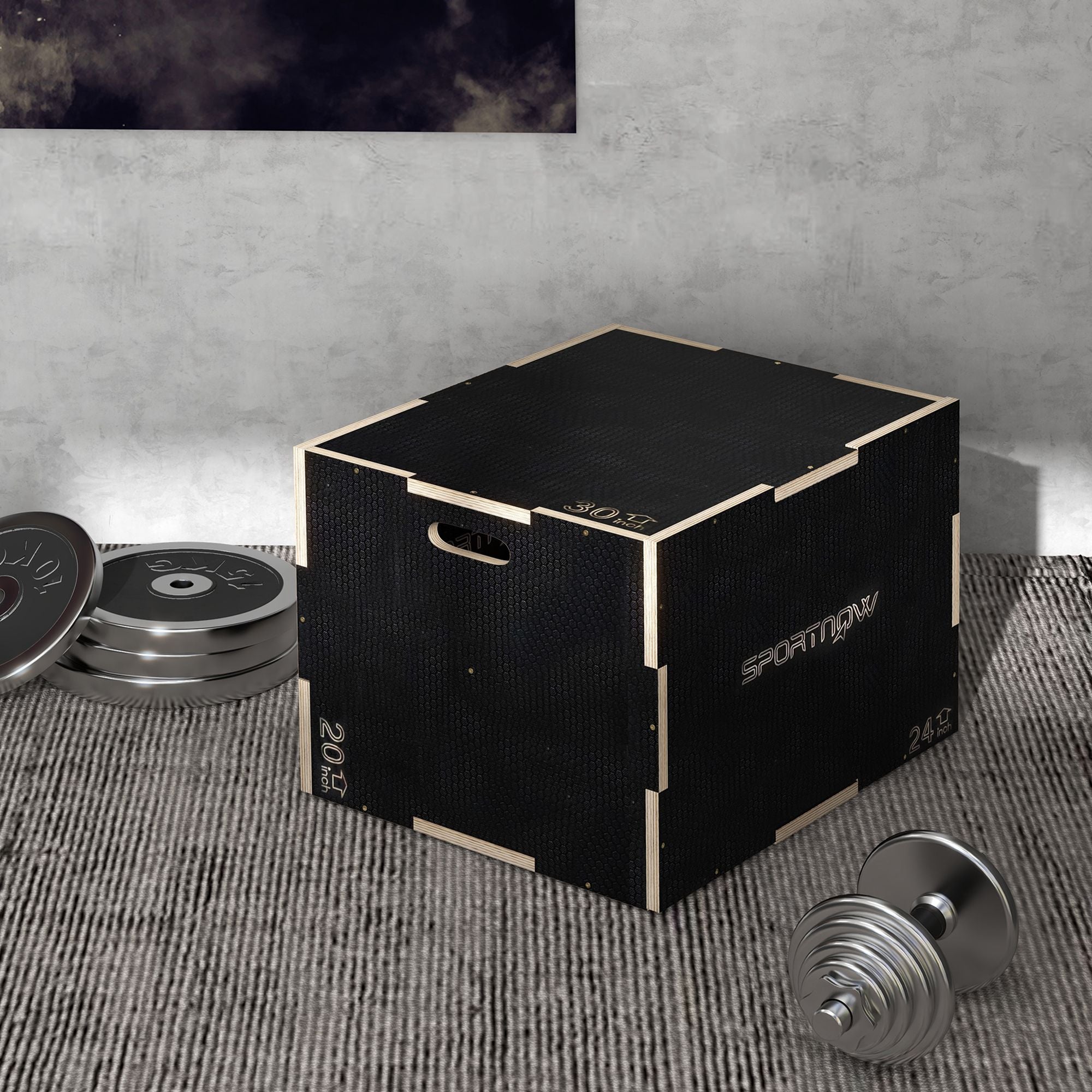 Caixa Pliométrica Multifuncional Preto 76x61x51 cm