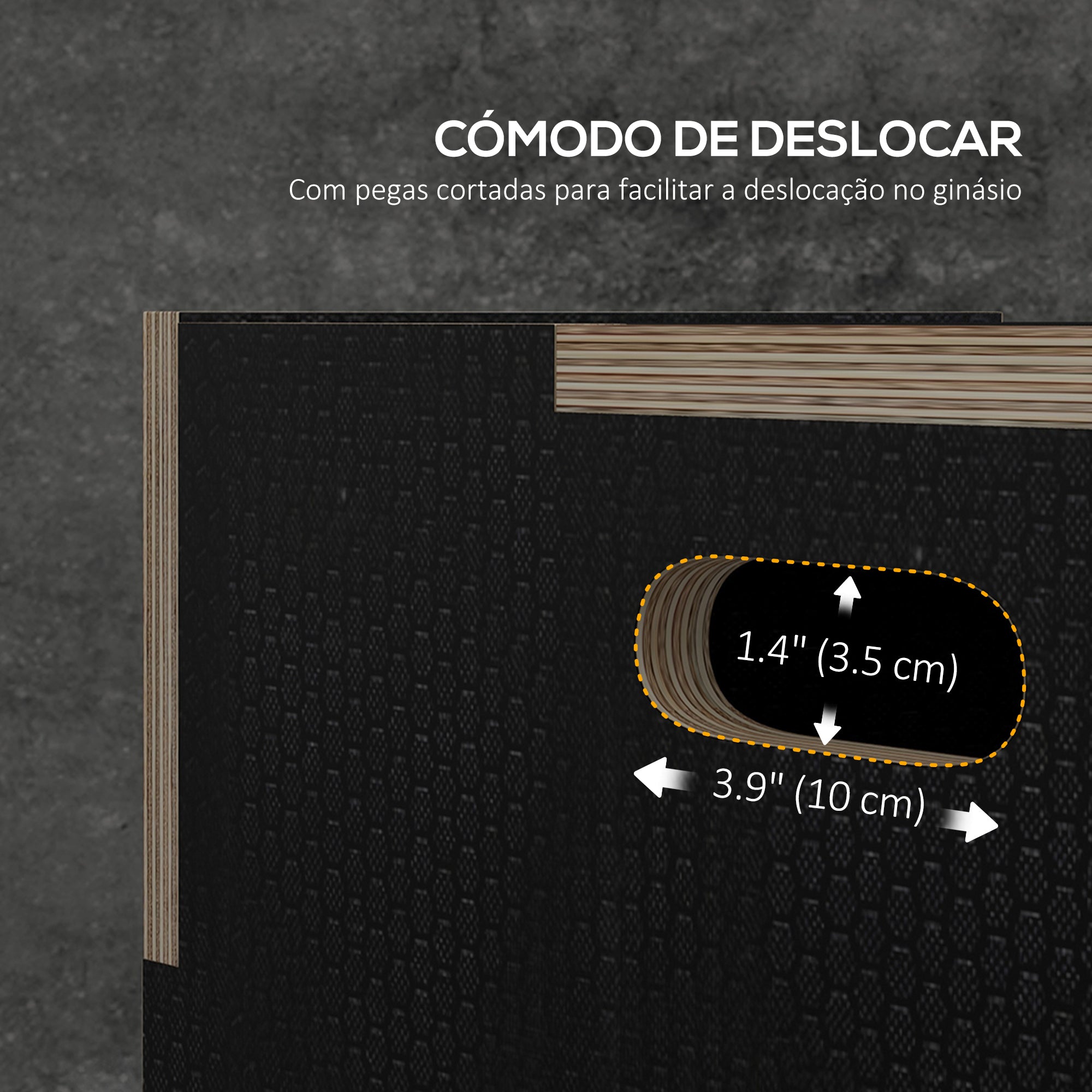 Caixa Pliométrica Multifuncional Preto 76x61x51 cm