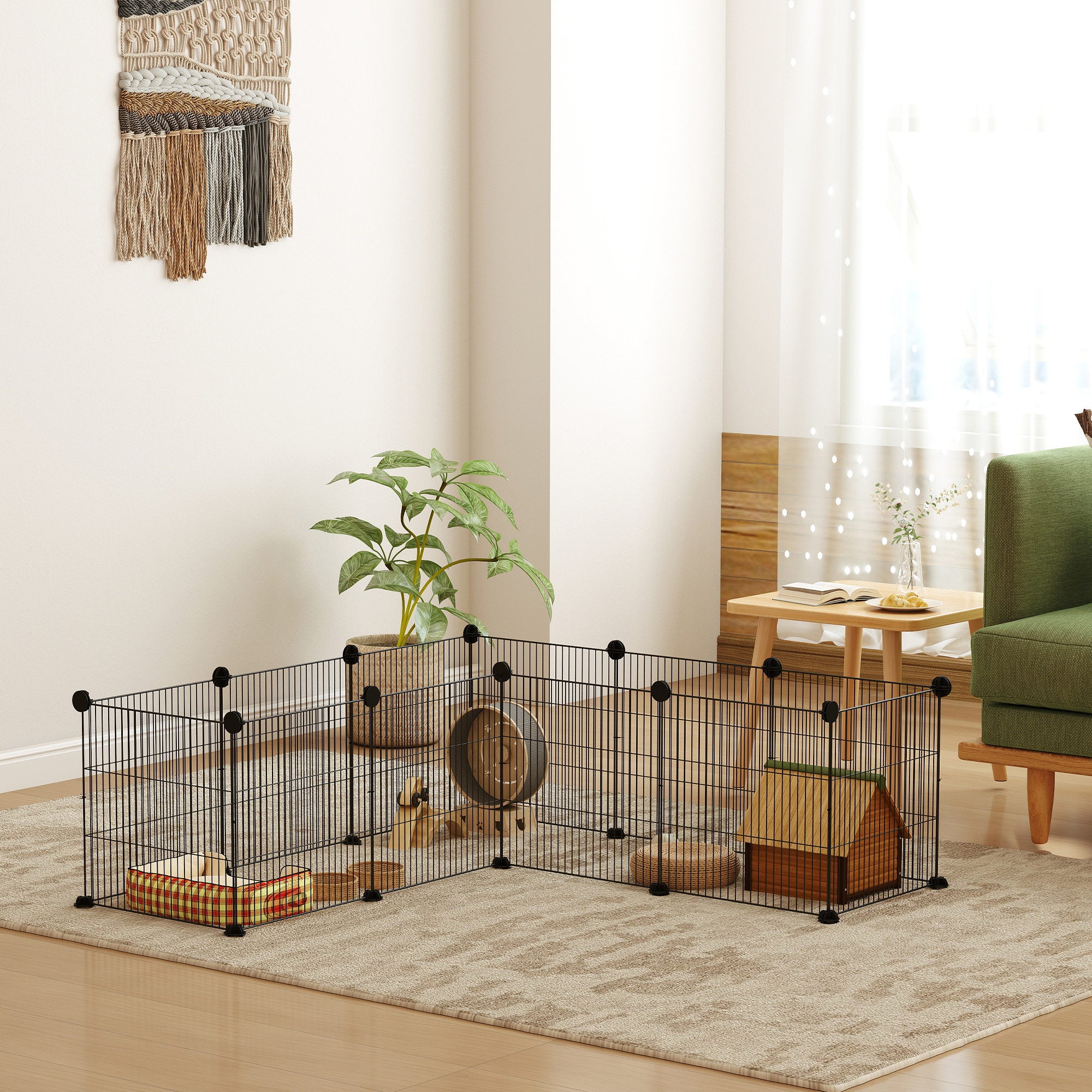 Recinto Metálico para Animais de Estimação 140x70x35 cm Preto