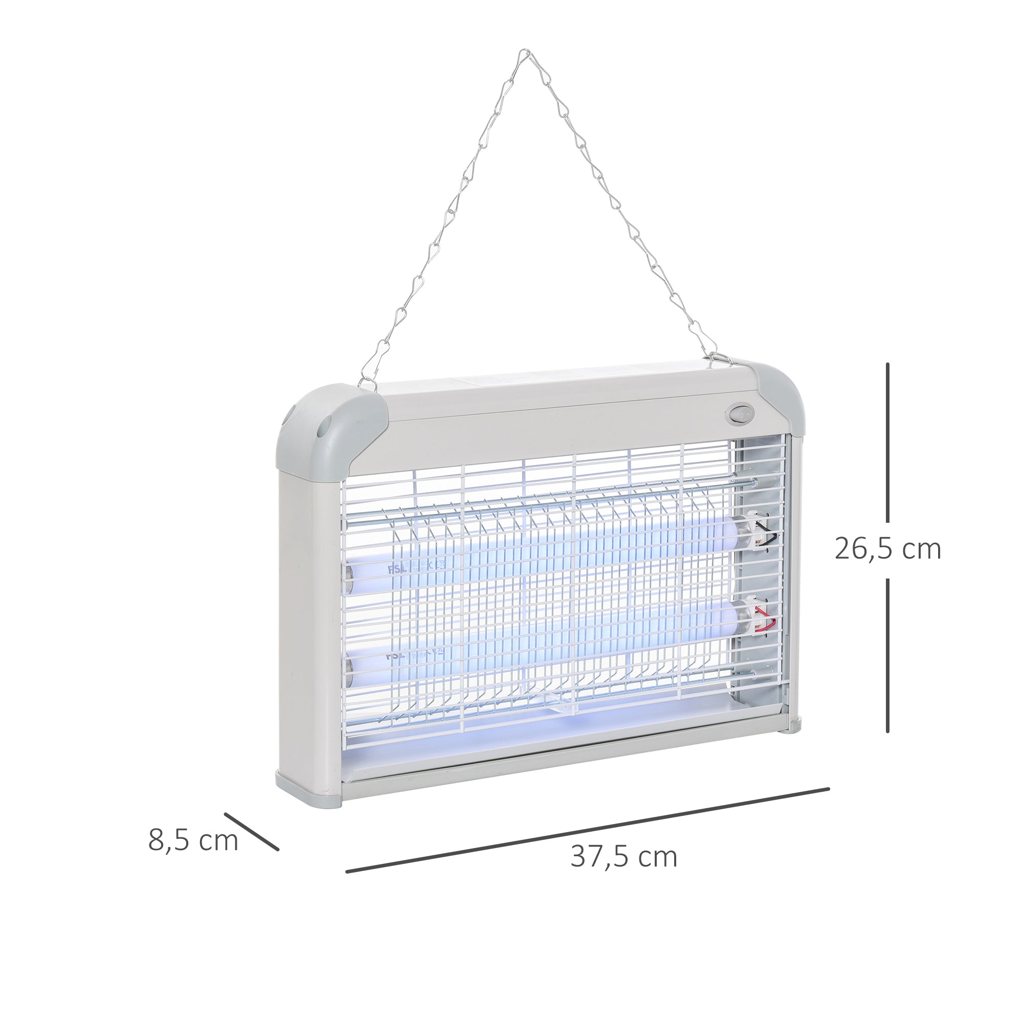 Lâmpada Anti-Mosquitos Elétrica 20W Branco e Cinza 37,5x8,5x26,5cm