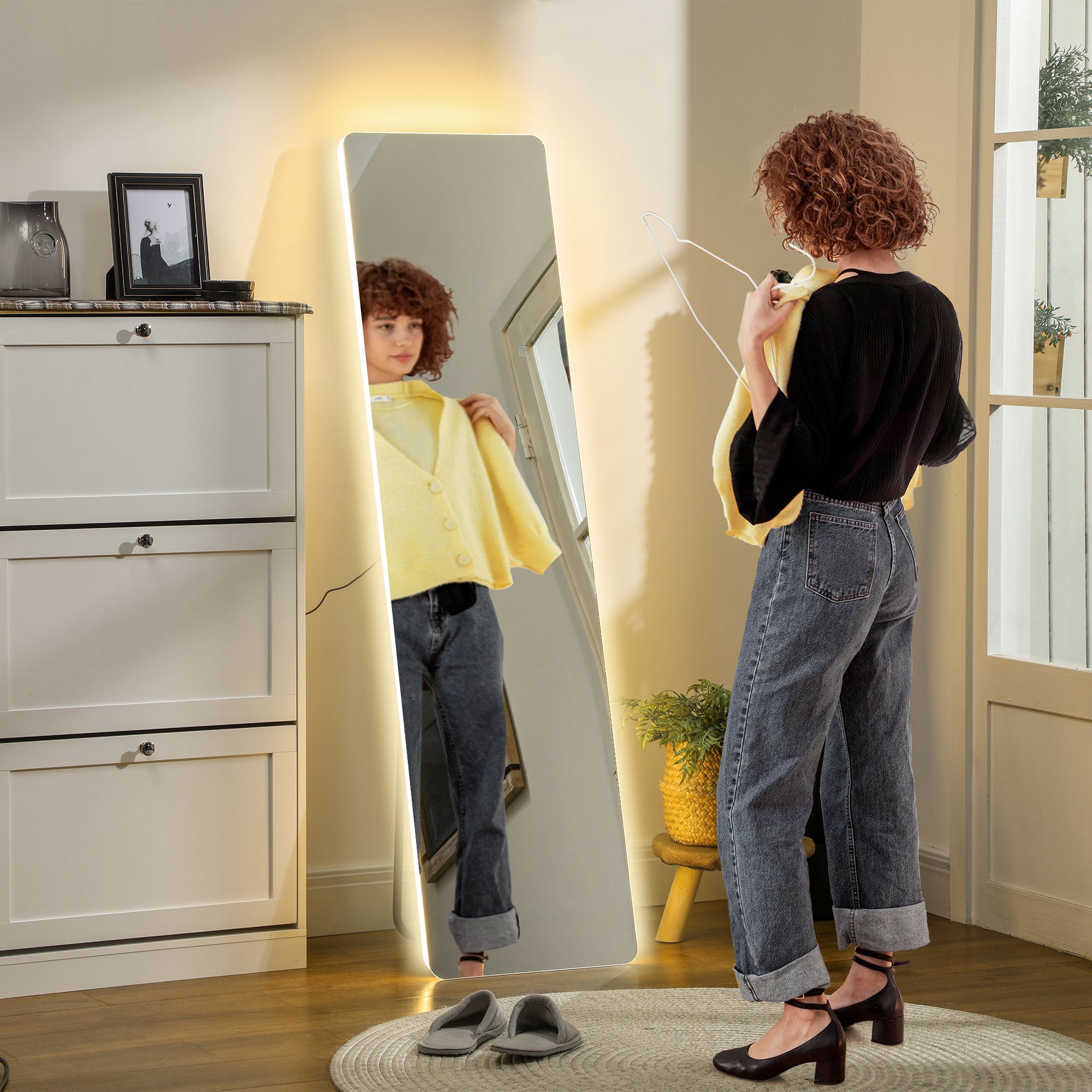 Espelho de Pé LED – 40x150 cm – Transparente – Vidro
