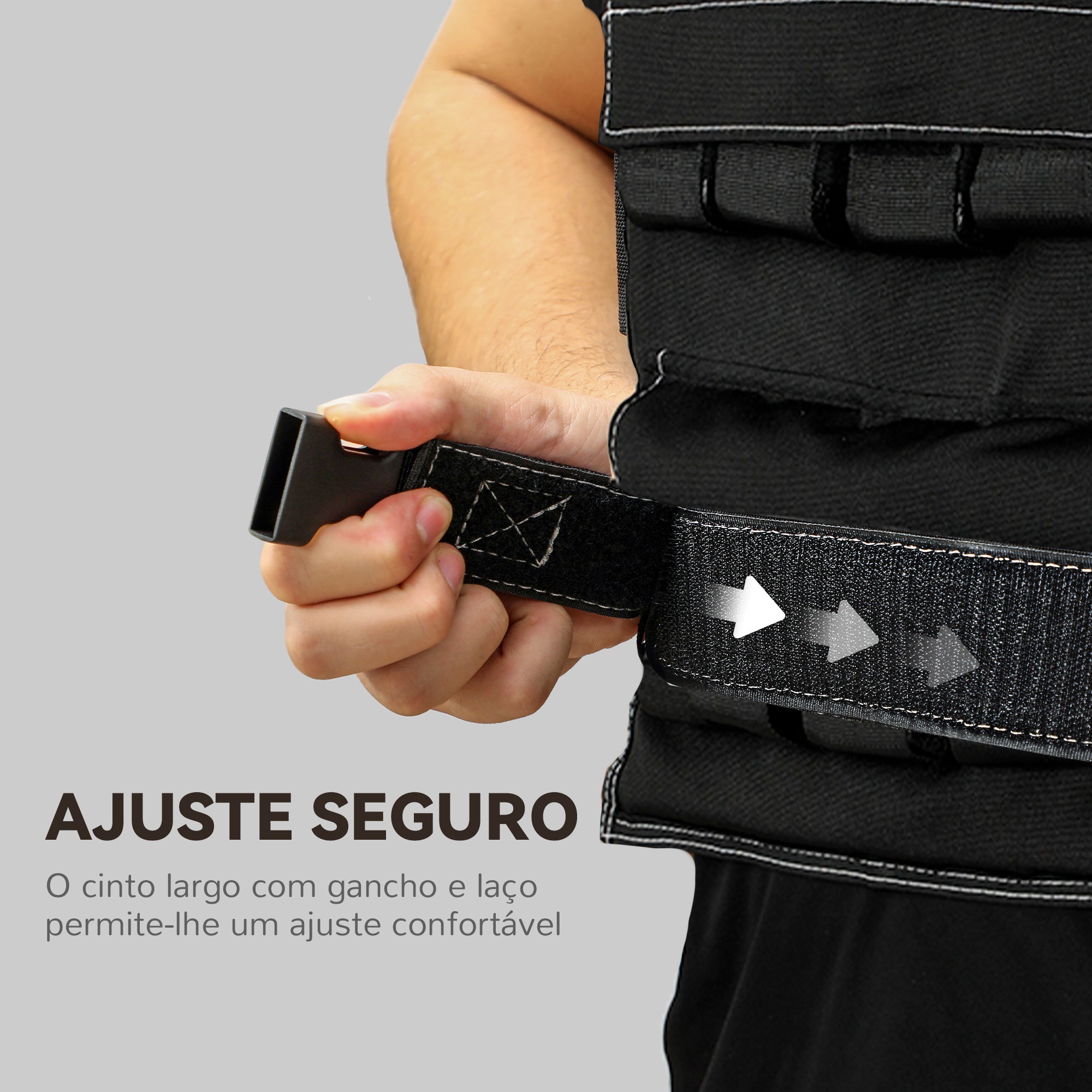 Colete de Pesos Ajustável 20 kg Preto 50x40 cm