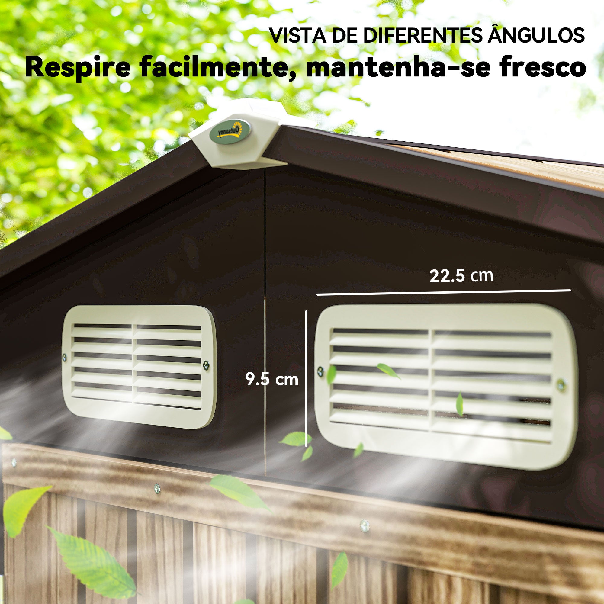 Abrigo de Jardim Carvalho 190x132x187 cm - Armazenamento e Ventilação