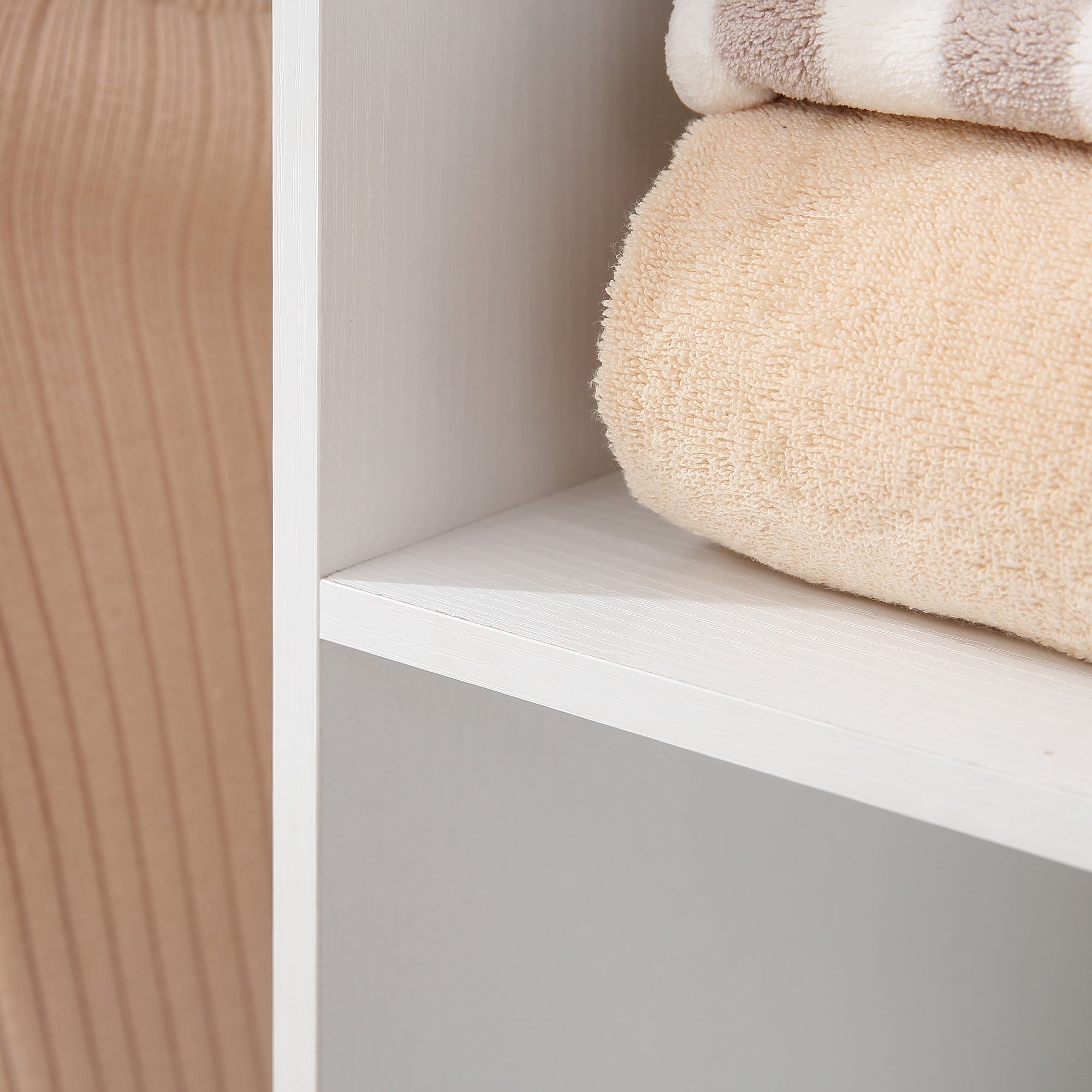 Roupeiro Aberto com 2 Barras e 3 Prateleiras 120x40x128 cm - Branco
