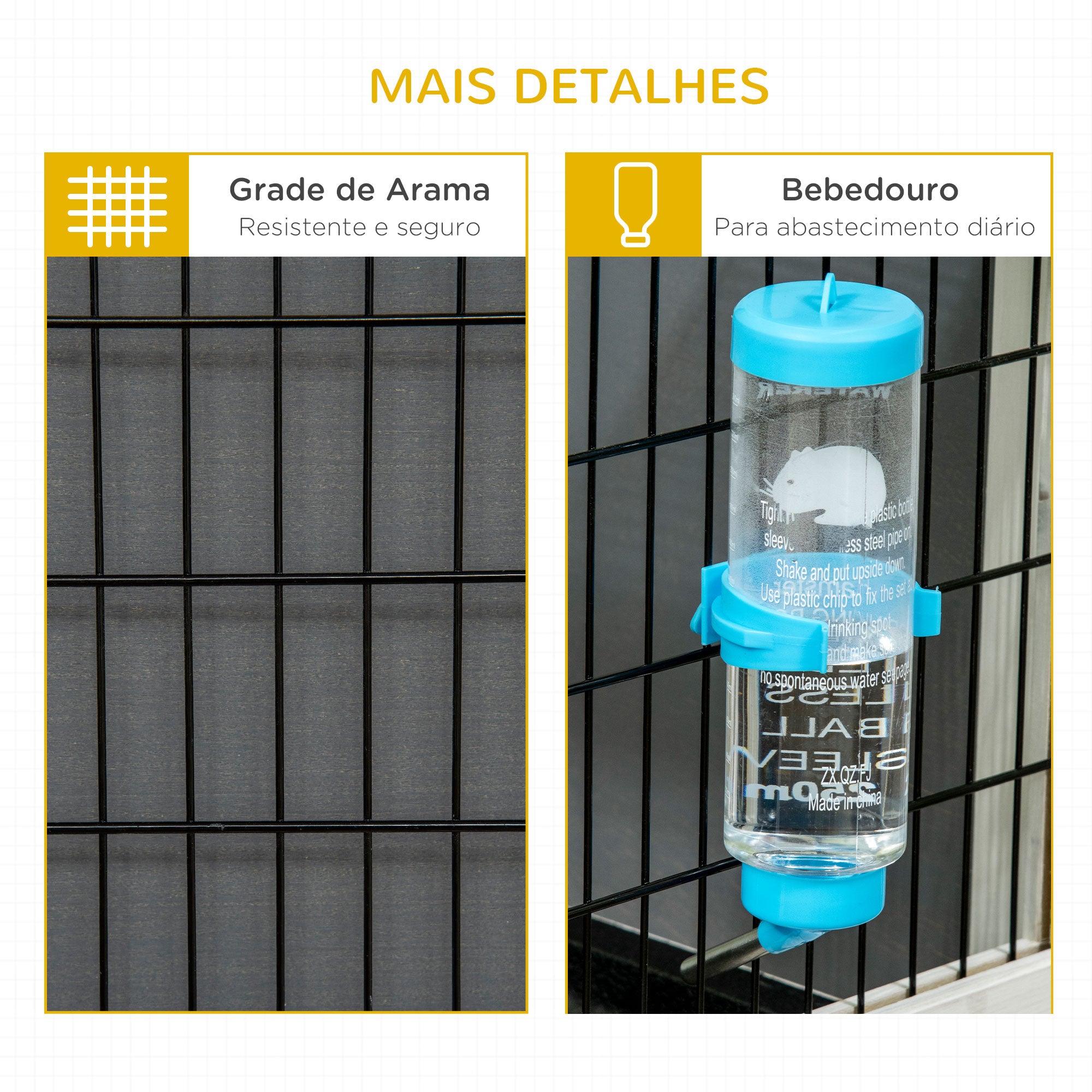 Coelheira de Madeira com Rodas 90x53x55 cm - Cinza Escuro