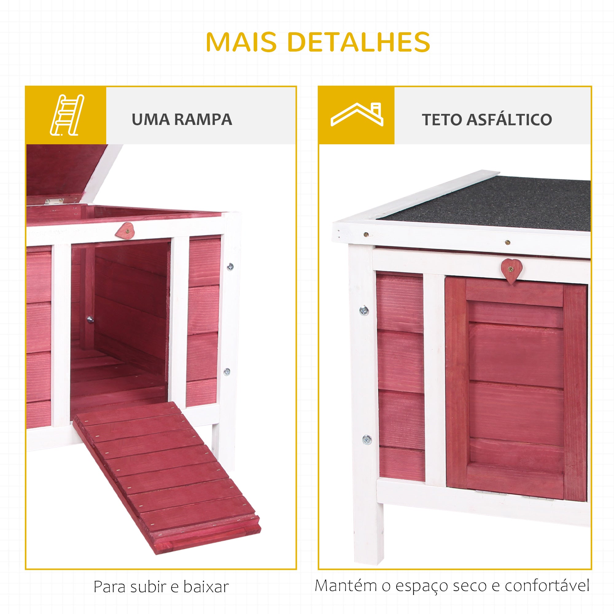 Coelheira de Madeira – 42x51x43cm – Vermelha