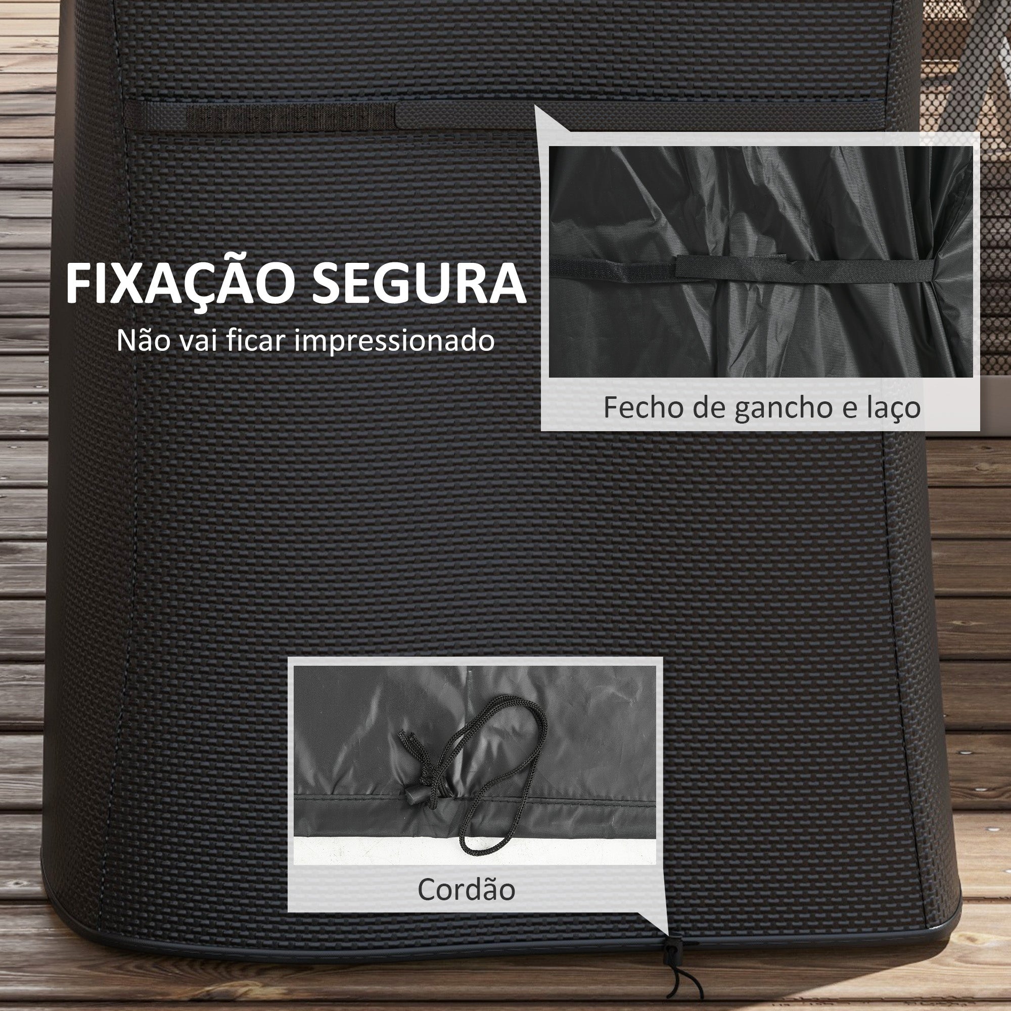 Capa Protetora para Barbecue Retangular 124x61x91 cm - Cor Preto