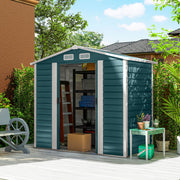 Abrigo de Jardim Exterior Verde Escuro 213x120x166/194 cm