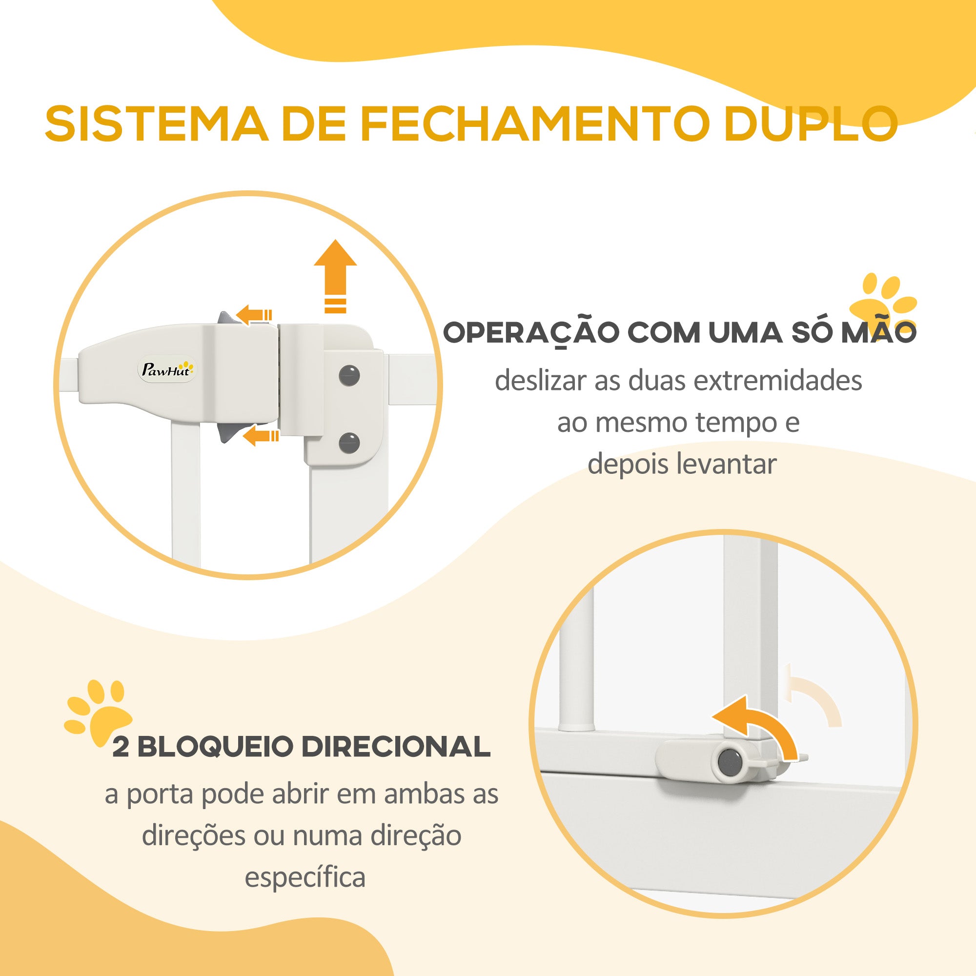 Barreira de Segurança para Cães – 74-100 cm – Branco – Metal e Plástico