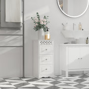 Armário Auxiliar Casa de Banho 3 Gavetas 29,8x29,8x68,5 cm Branco