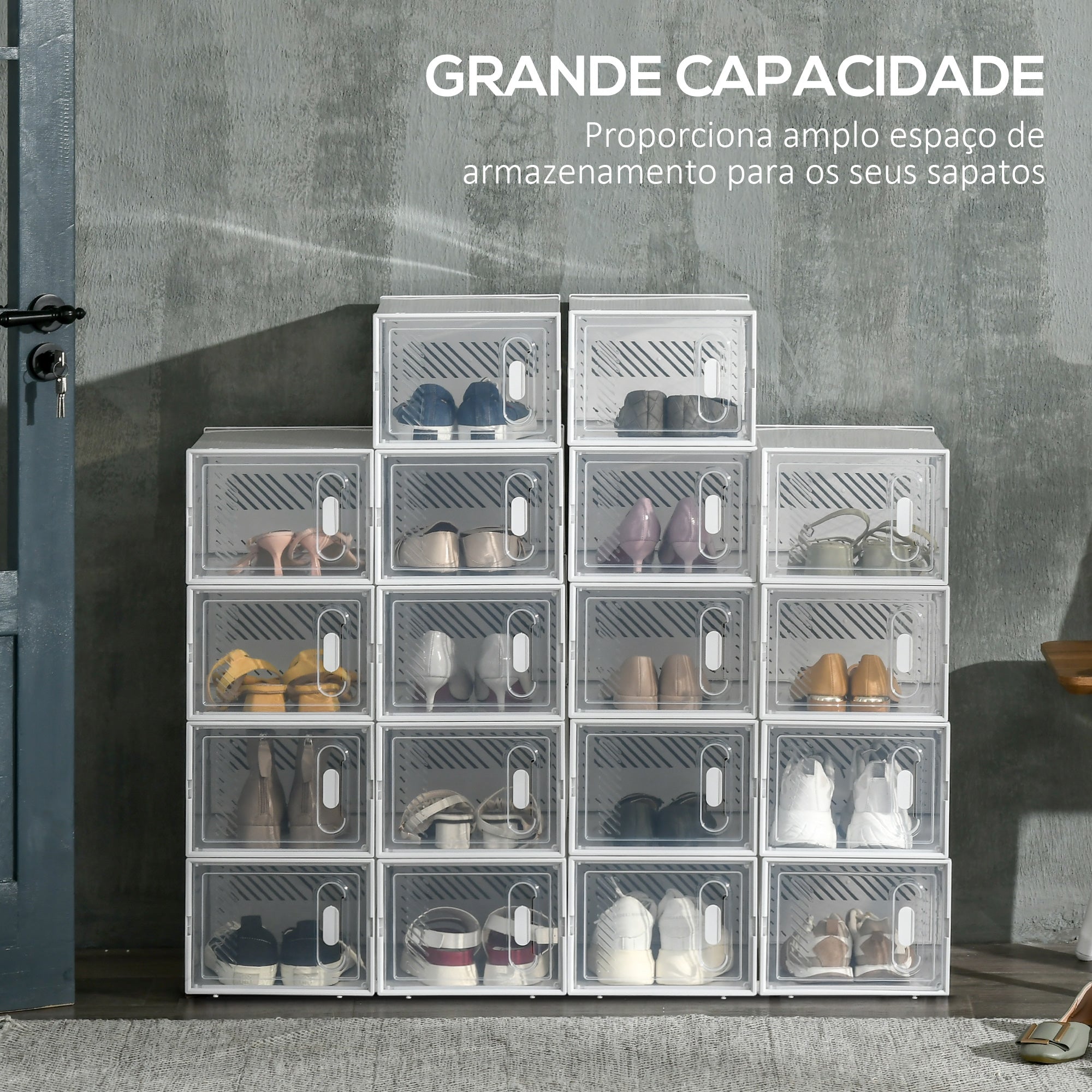 Organizador de Sapatos Modular – 25x35x19cm – Transparente – PP