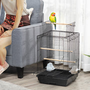 Gaiola Metálica para Pássaros – 40x40x59 cm – Preto