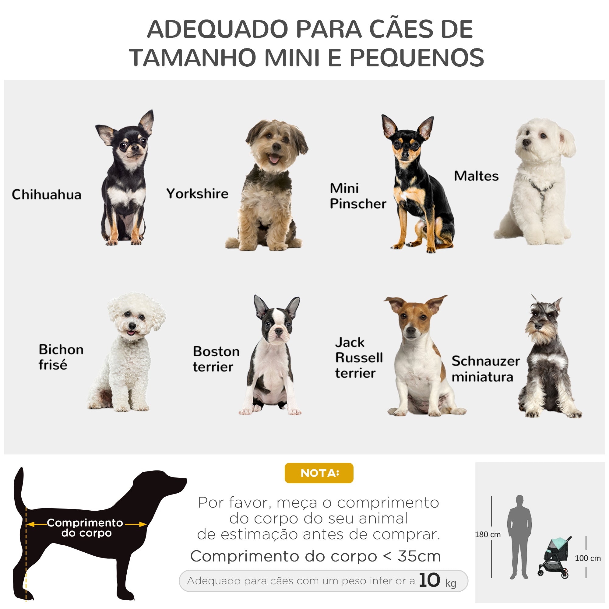 Carrinho para Cães Dobrável 80,5x51,5x100 cm - Verde