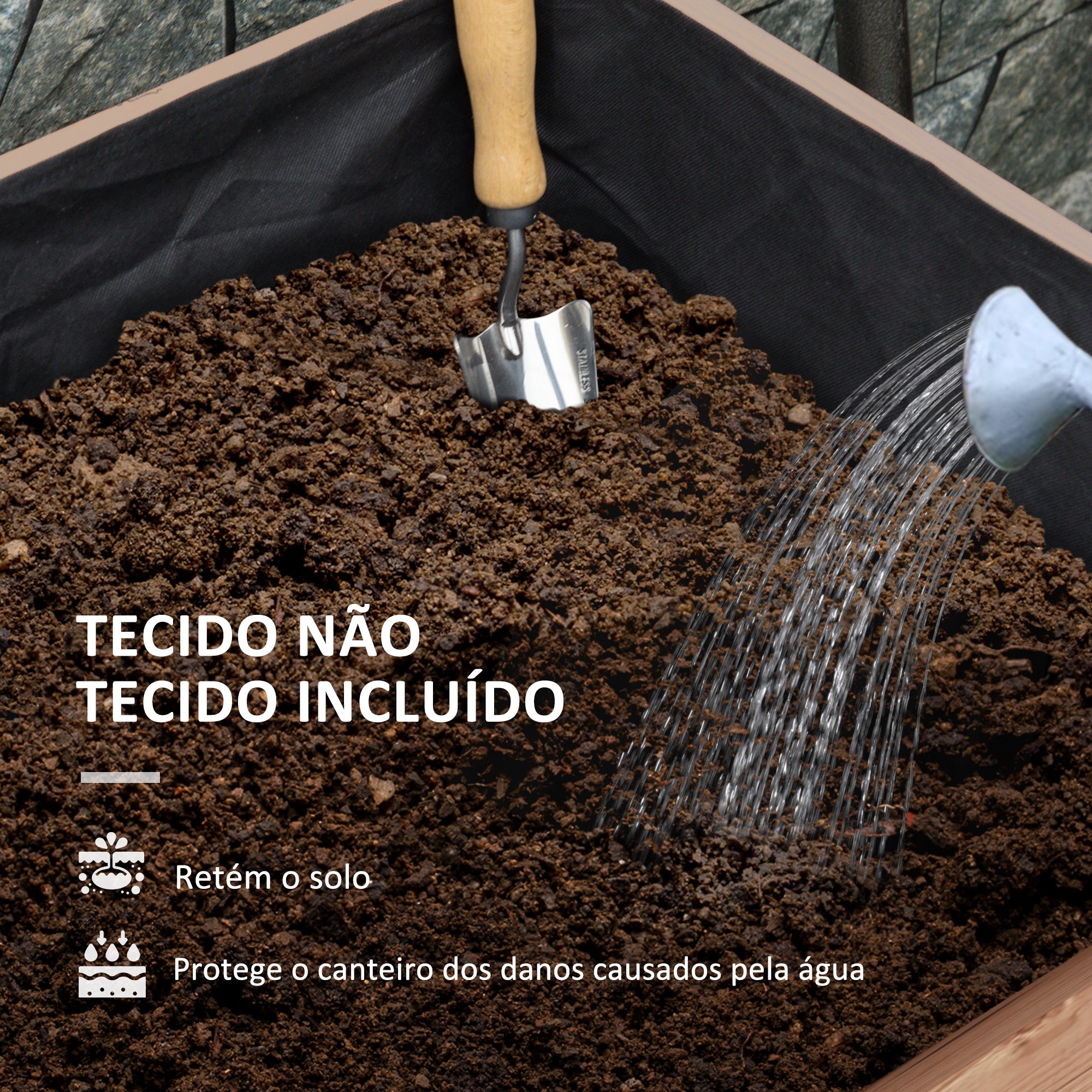 Horta Elevada com Treliça Marrom 110x49x190 cm