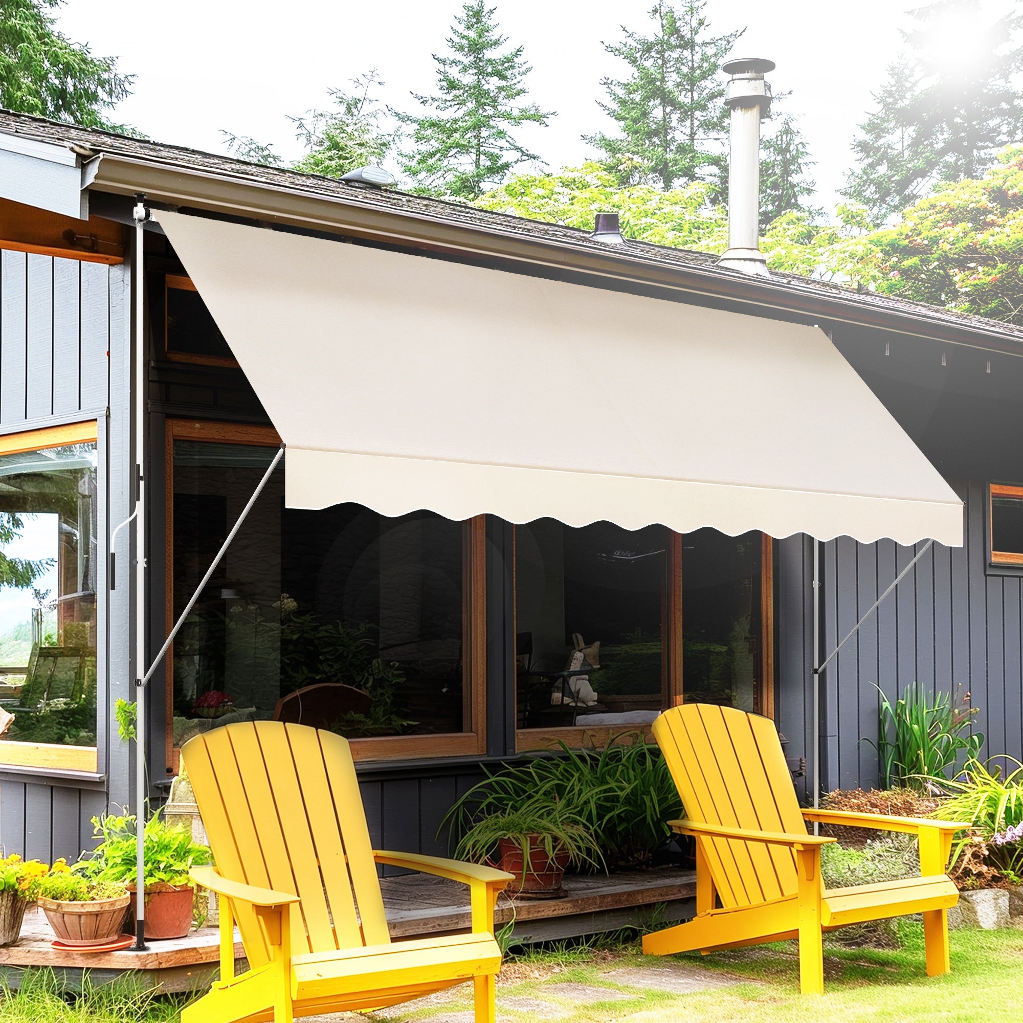 Toldo Retrátil Marrom 400x120x280cm - Proteção Solar para Exterior