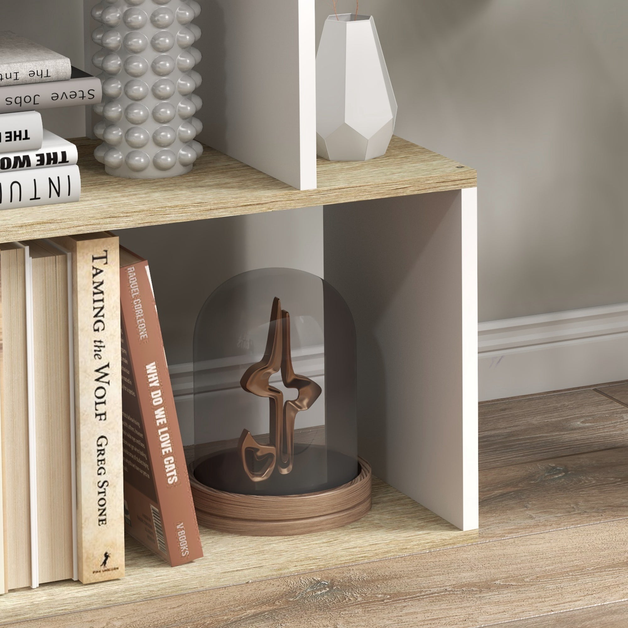 Estante para Livros – 70x29,5x163 cm – Branco e Madeira