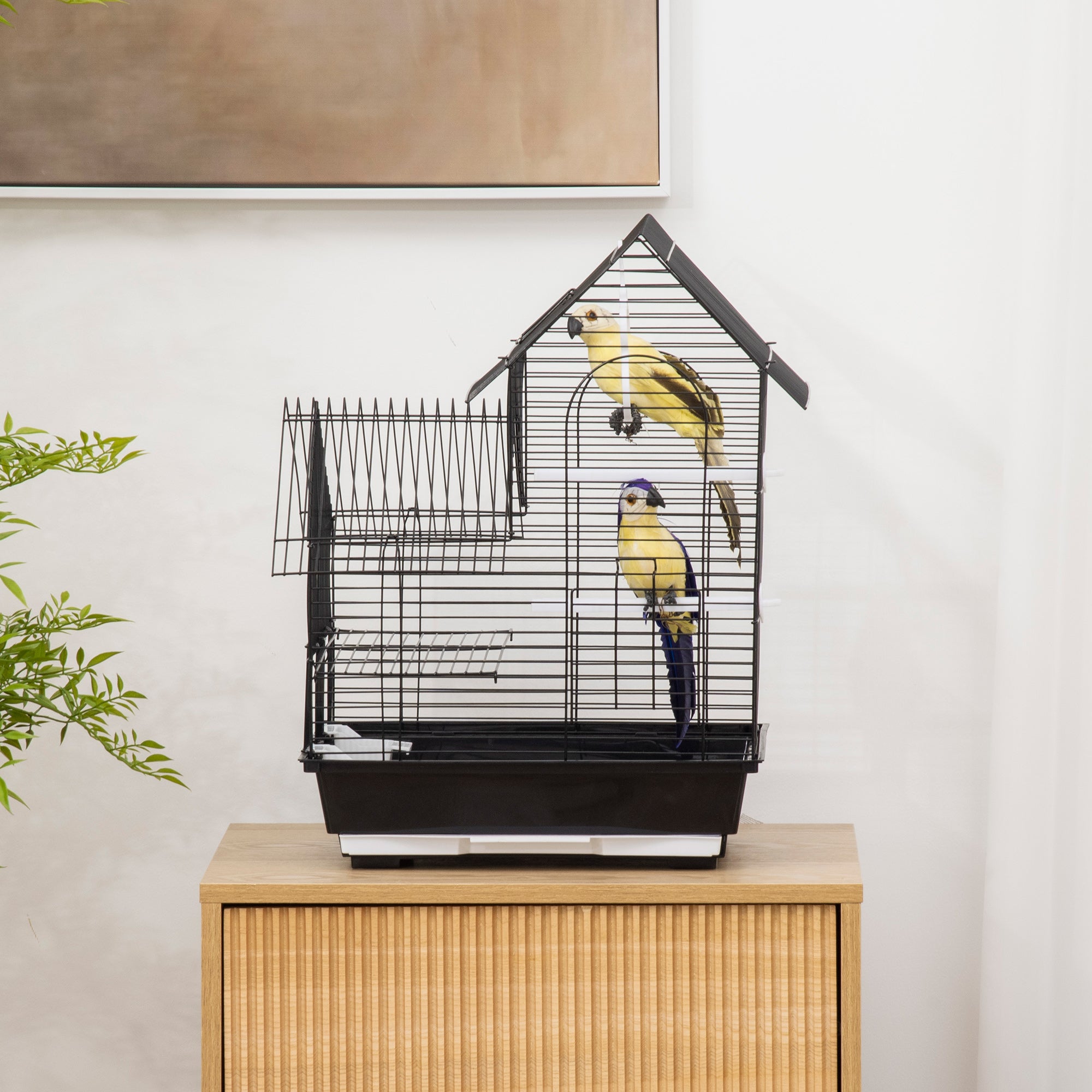 Gaiola para Pássaros – 39x33x47cm – Preto – Metal e Plástico