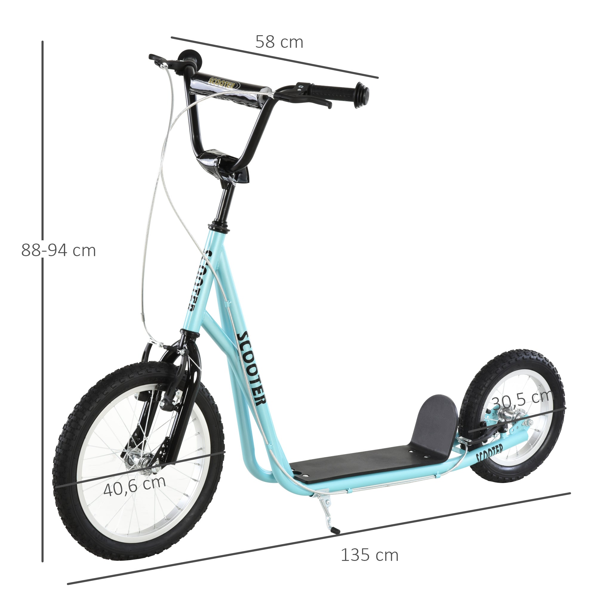 Trotinete para Crianças Acima de 5 Anos - 135x58x88-94 cm - Azul