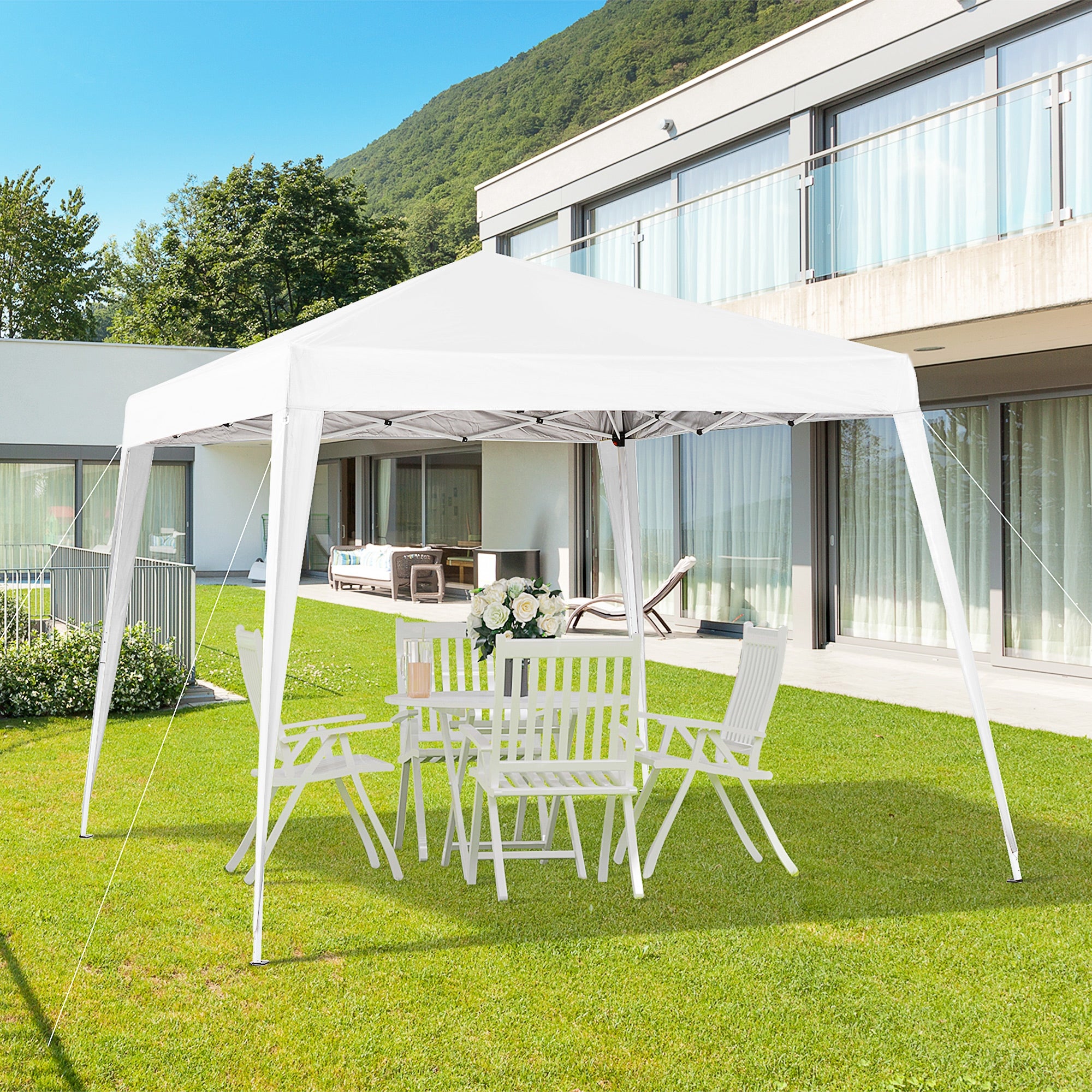Tenda Dobrável 297x297x250 cm em Aço e Oxford - Branco