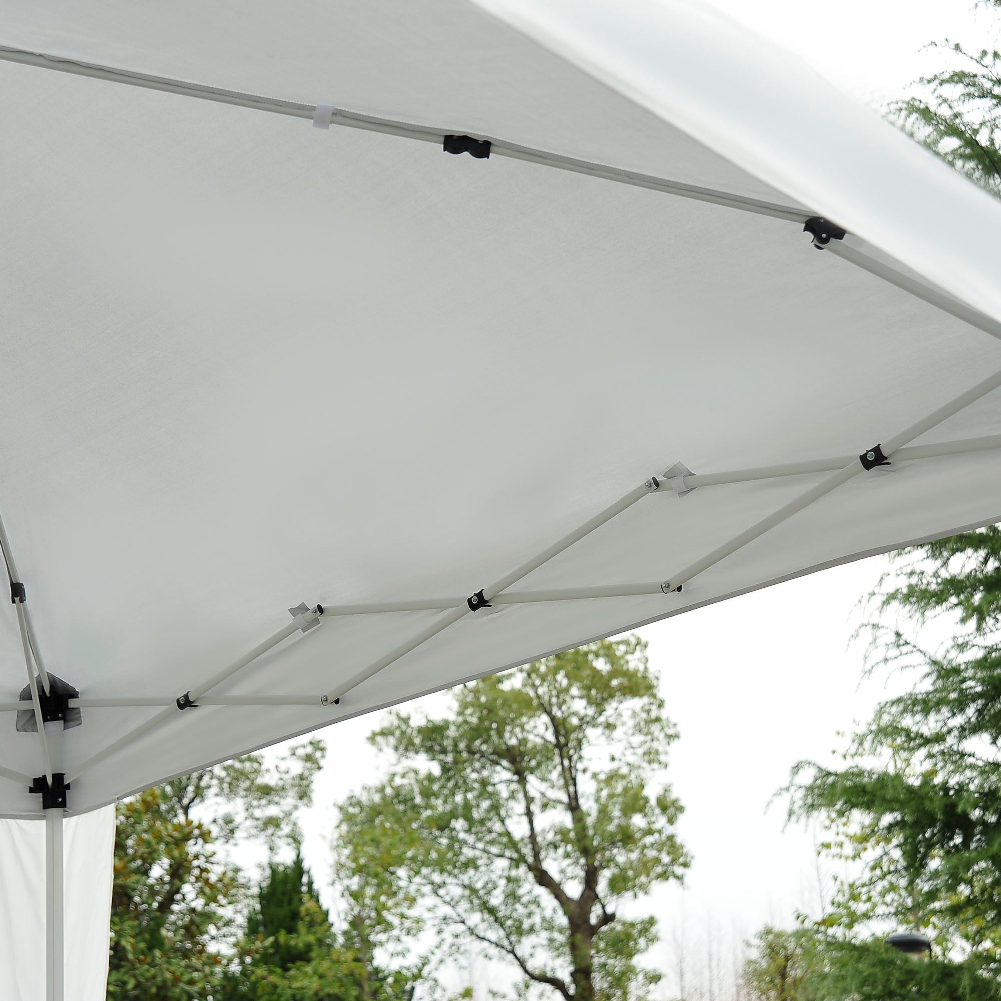 Tenda Dobrável 297x297x250 cm em Aço e Oxford - Branco