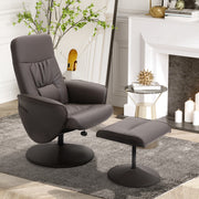Poltrona Relax Reclinável – 81x81x105 cm – Marrom – PU, espuma e metal