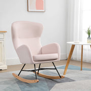 Poltrona Baloiço Estofada em Veludo Rosa 65x87x102 cm