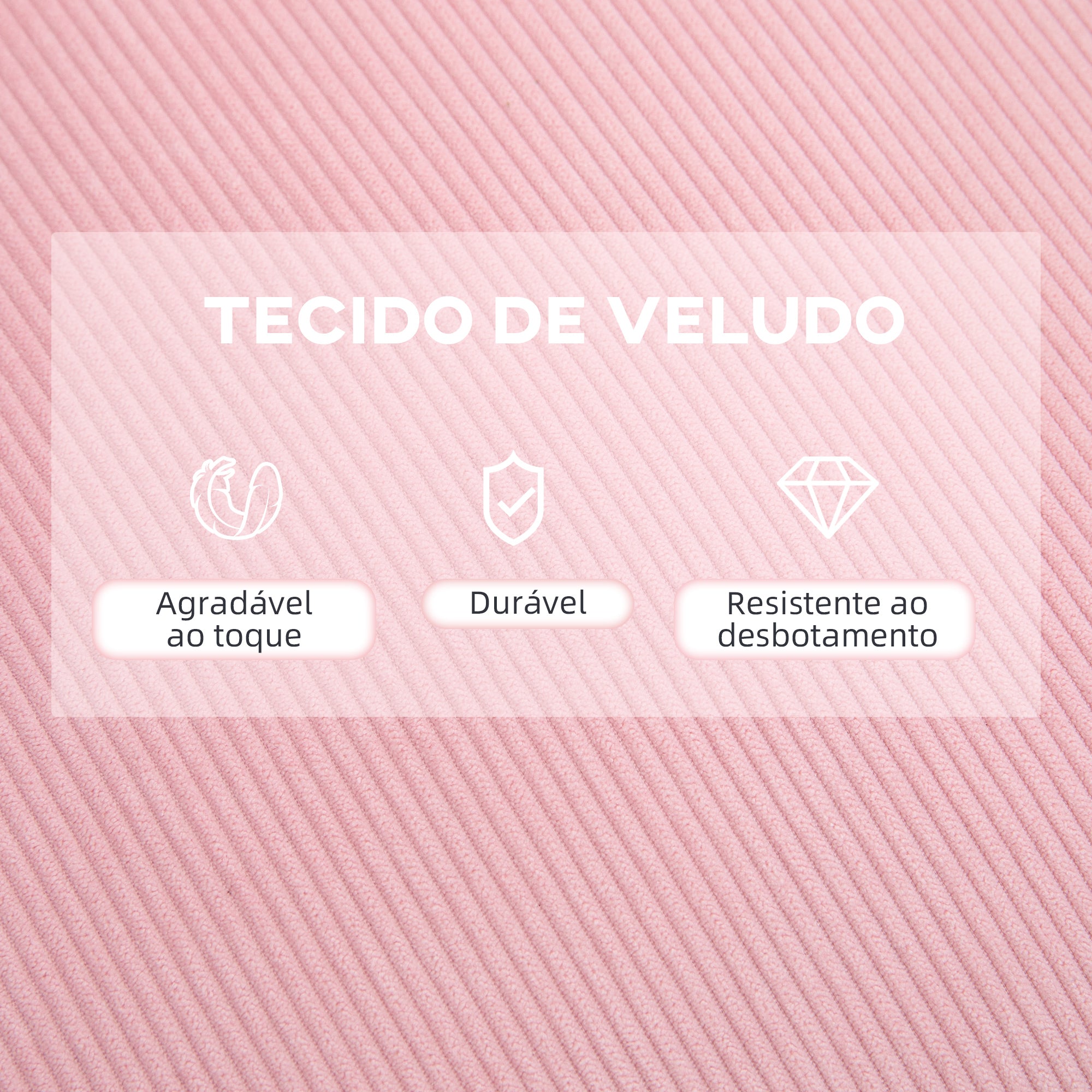 Poltrona Relax – 68x91,5x88cm – Rosa – Tecido de veludo cotelê