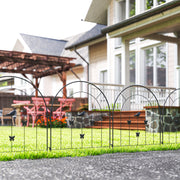 Vedação para Jardim – 300x70 cm – Preto – Metal