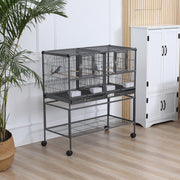 Gaiola Dupla para Pássaros Pequenos 95x45,5x102 cm Preto