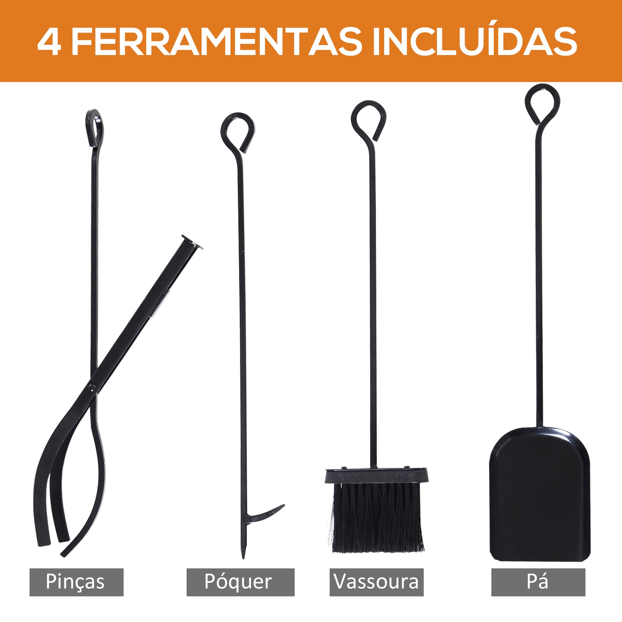 Suporte para Lenha 46x30x76 cm - Cor Preto