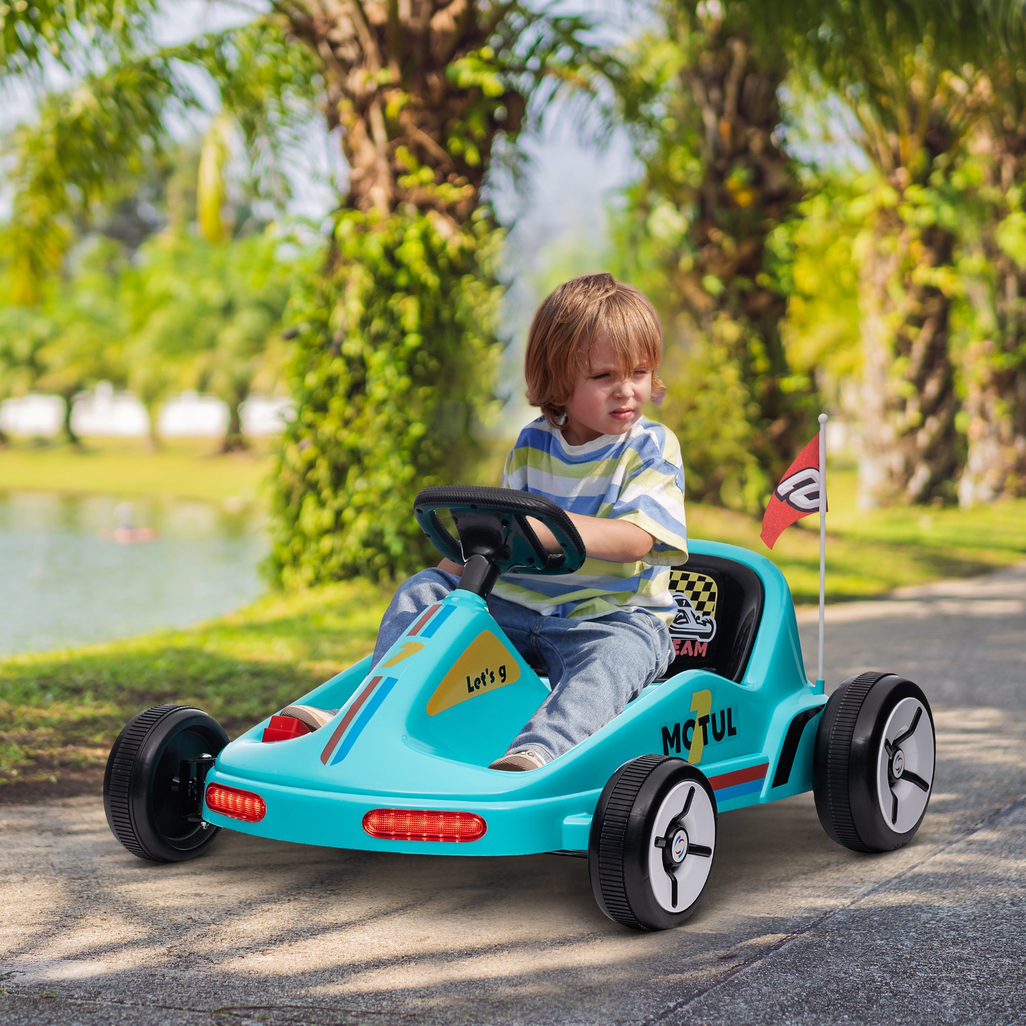 Kart Elétrico Infantil 85x70x45 cm Azul Claro