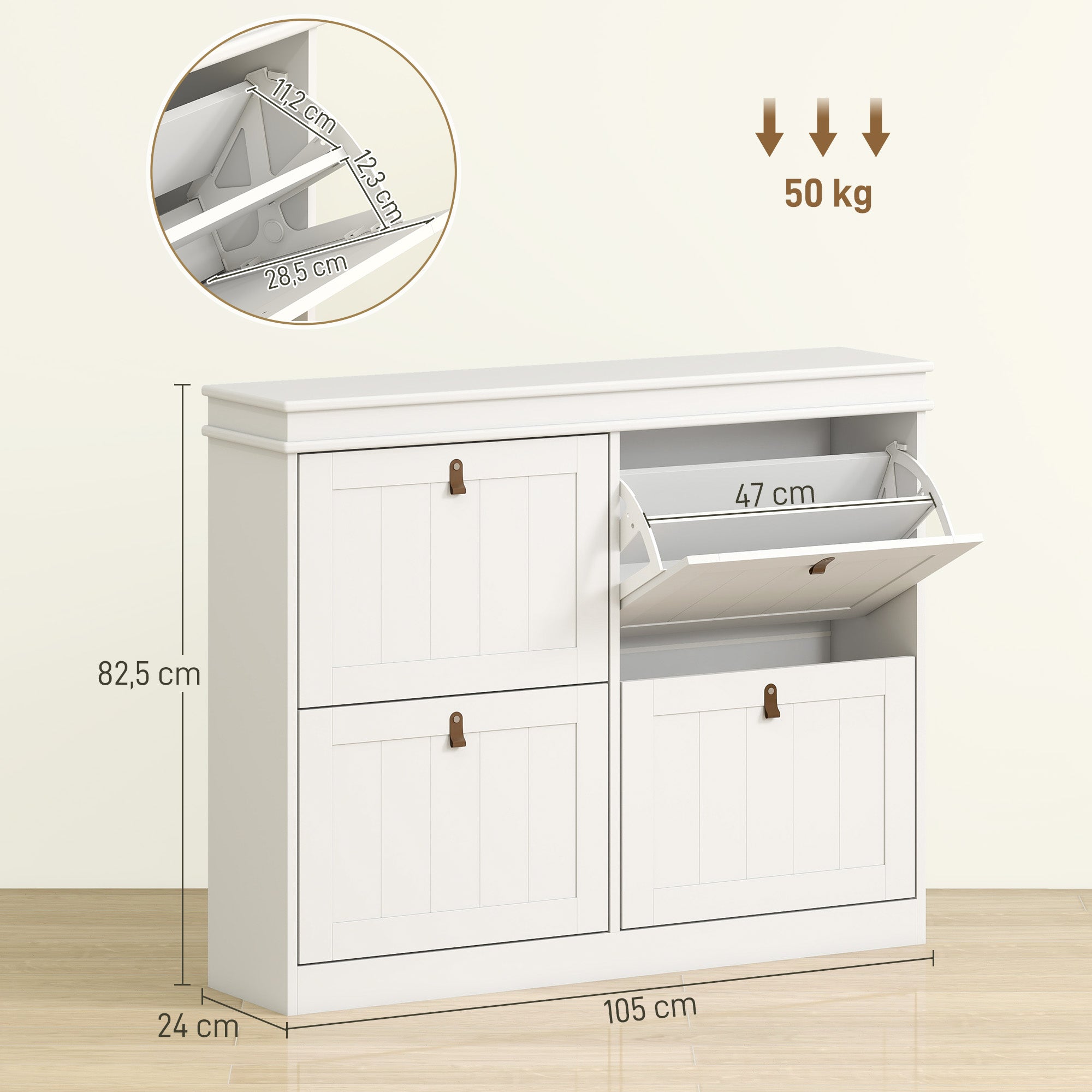 Sapateira – 105x24x82,5 cm – Branca – MDF