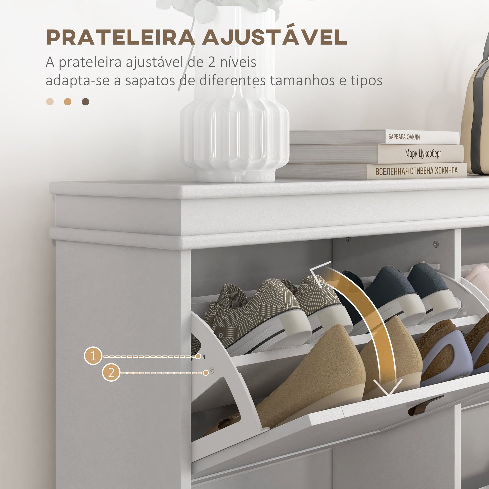 Sapateira – 105x24x82,5 cm – Branca – MDF
