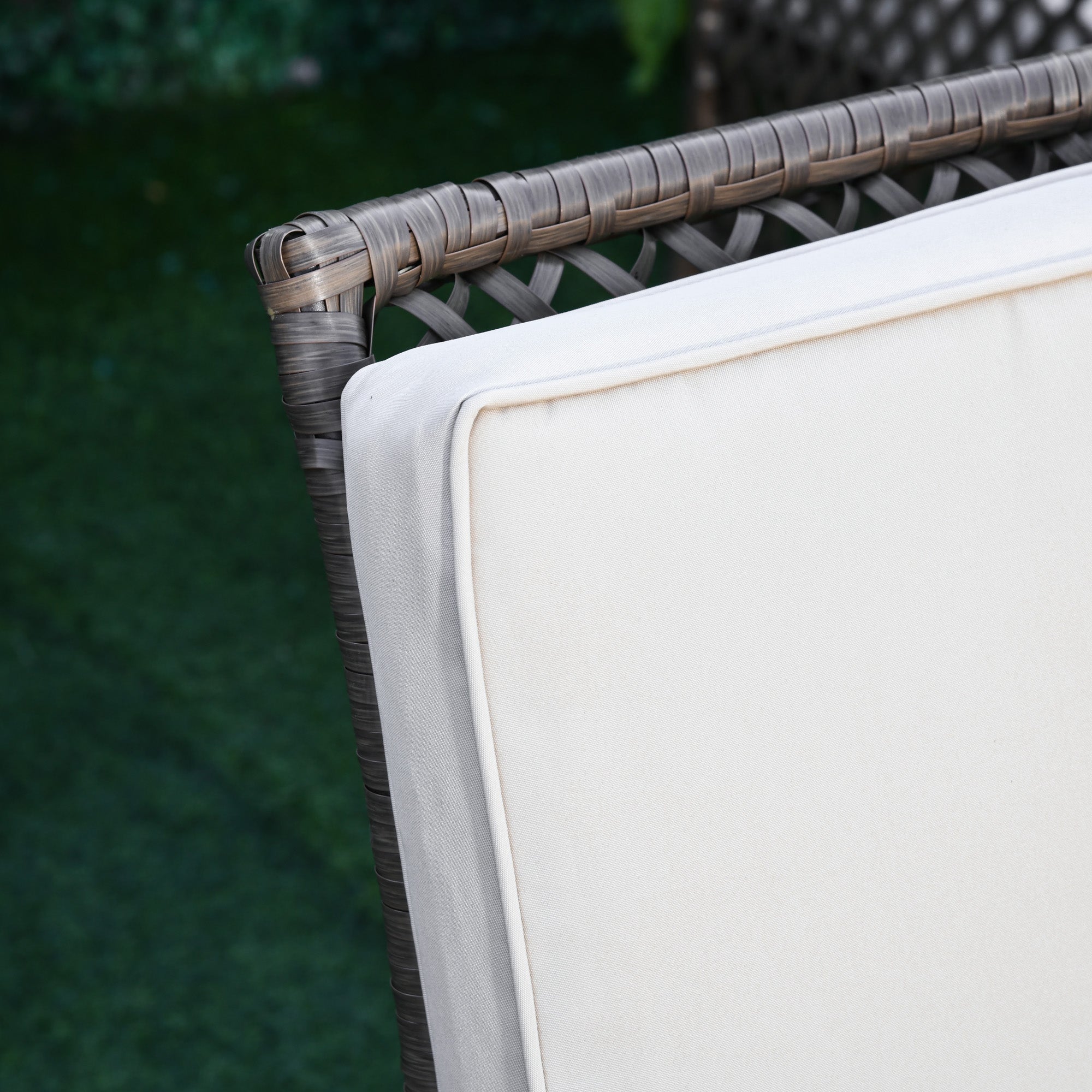 Conjunto de Móveis de Jardim de Vime PE Marrom 126x70x88 cm