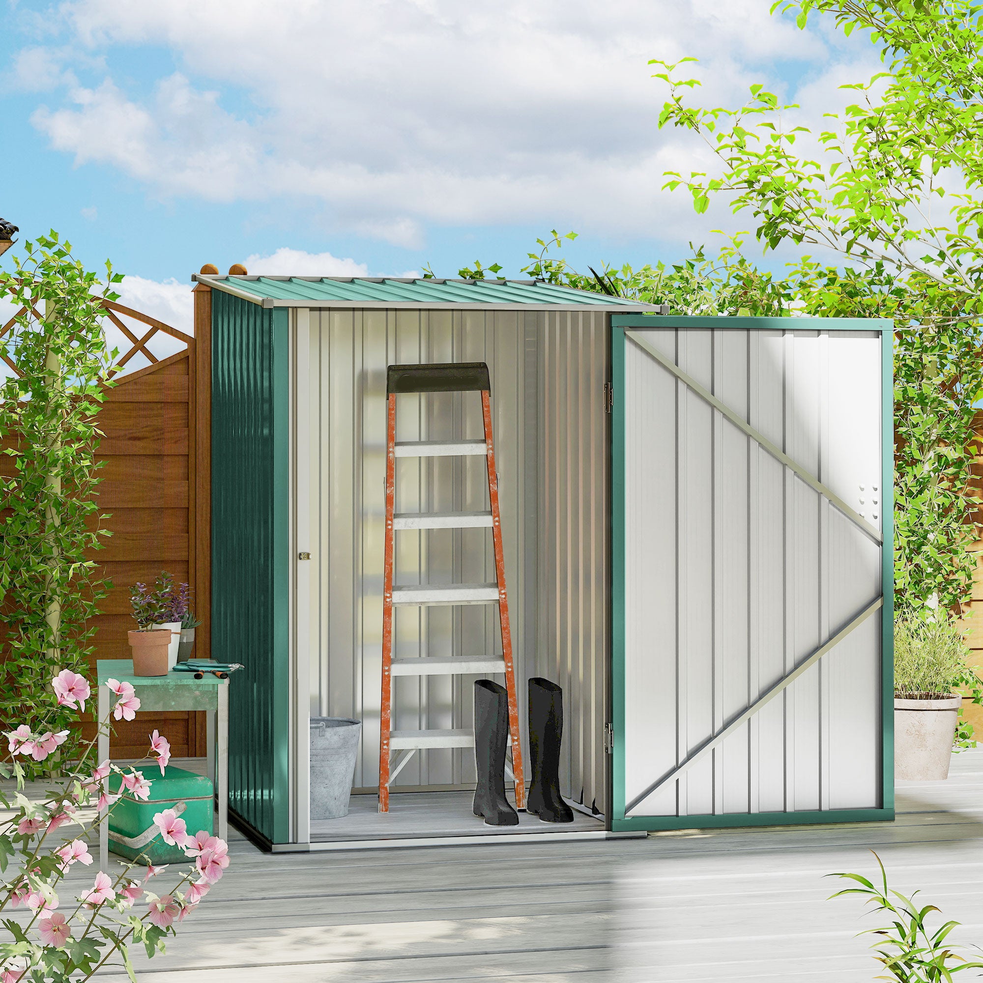 Abrigo de Jardim – 100x103x160cm – Verde – Aço Galvanizado