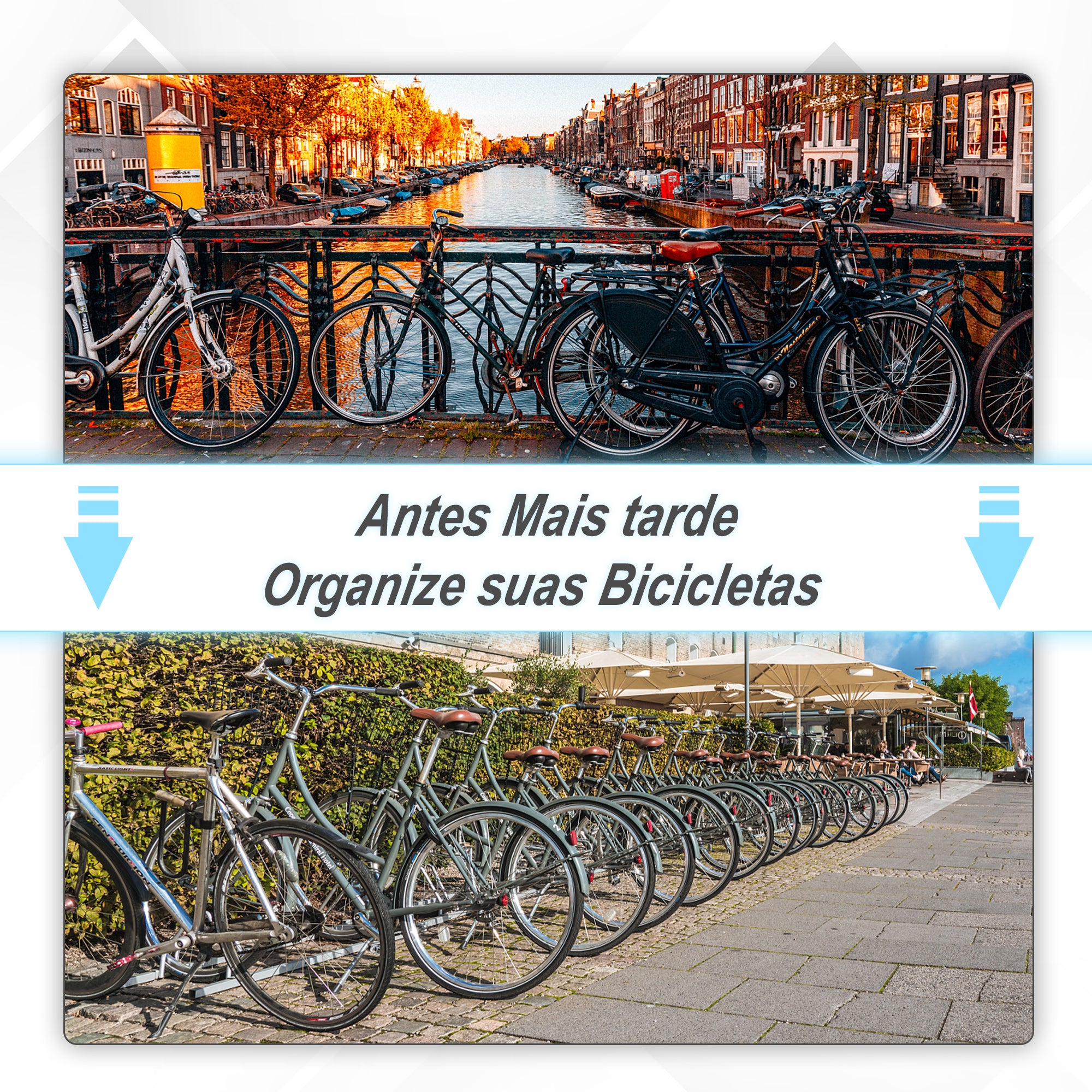 Suporte para Bicicletas – 76x33x27cm – Prateado – Aço Galvanizado