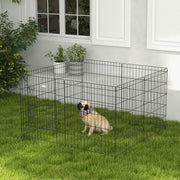 Parque para Cães 8 Painéis 76x61cm Preto - Espaço para Brincar e Descansar com Segurança