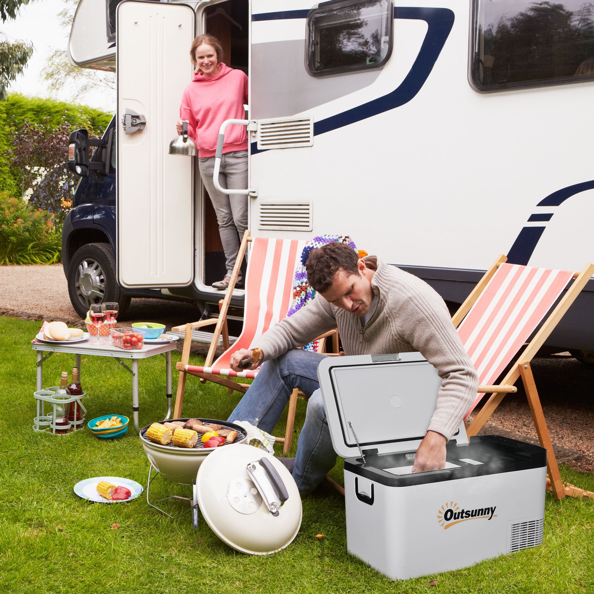 Mini Geleira Portátil - 25L Branco 58.5x33.5x35.2cm