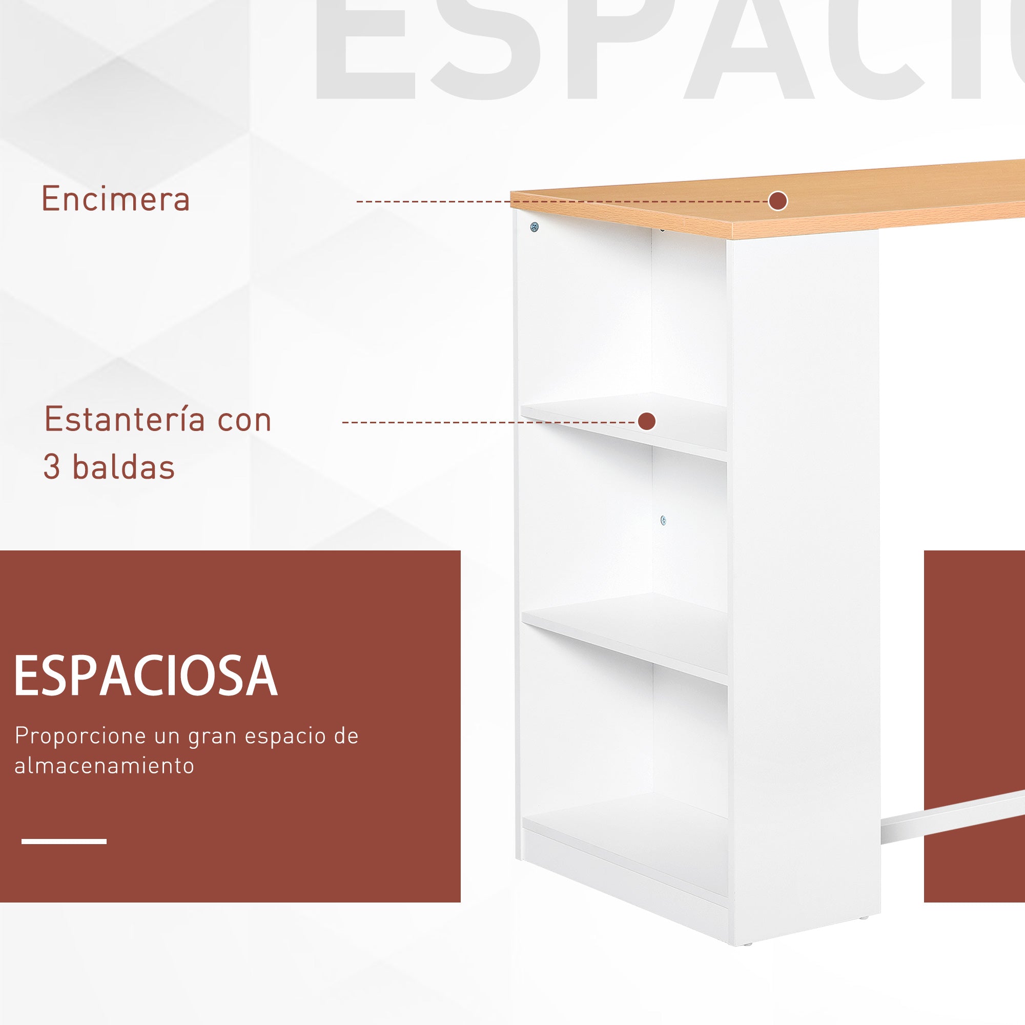 Mesa de Bar Bistrô 115x55x100 cm Branco e Cor de Madeira
