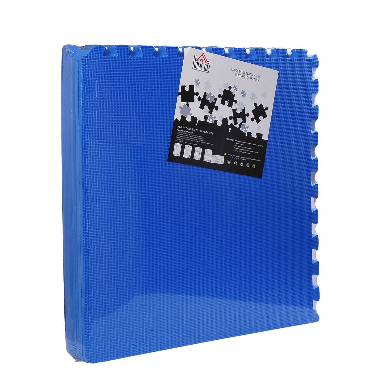 Tapete Puzzle para Crianças e Bebés - Azul - 2,88m²